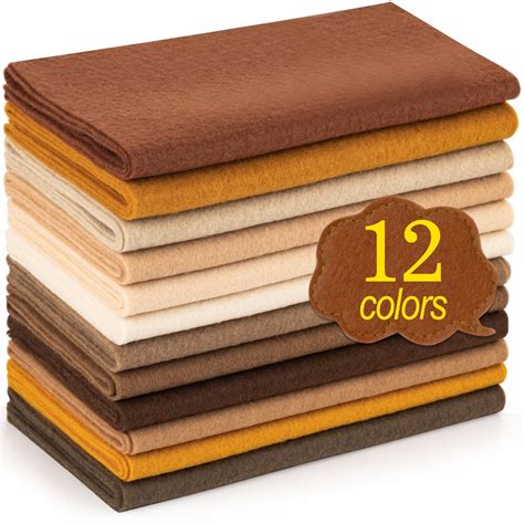 12 Rolls 8"x35"(20.5x90cm) 1.4mm Thick Soft Felt Fabric Sheet 12 ...