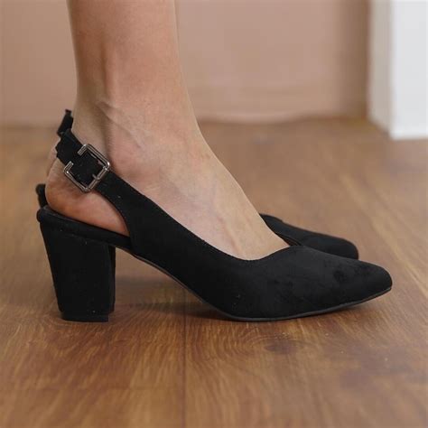 Black Wedding Heels, Vegan Suede Elegant Wedding Shoes, Medium High ...