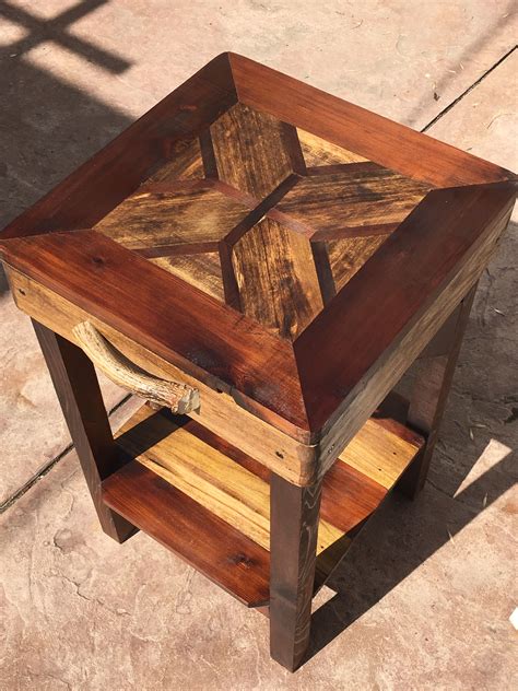 Diy metal and wood end table ~ Fares