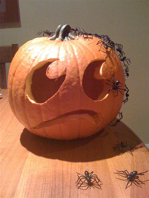 Afraid of spiders? So is this pumpkin!