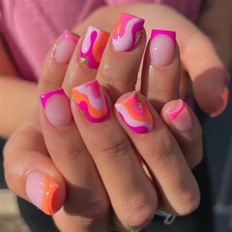 33+ Vibrant Ideas for Pink and Orange Nails - Nail Designs Daily