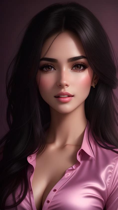 A portrait of a gorgeous girl wearing pinkish purple shirt Fantasy Art Women, Fantasy Girl ...