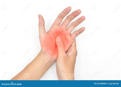 Burning Sensation in Palm of Asian Young Man with Diabetes. Concept of ...