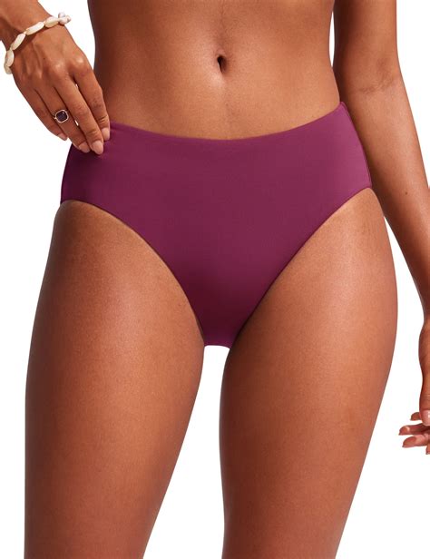 CRZ YOGA Bikini Bottoms for Women Mid Rise Full Coverage Swimsuit Basic ...