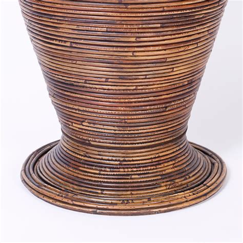 Large Pencil Reed Rattan Floor Vase For Sale at 1stDibs | large rattan ...