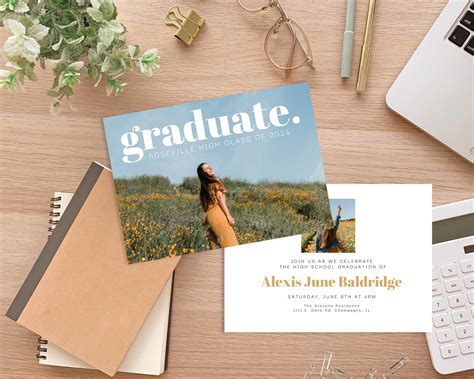High School Graduation Announcement, Graduation Party Invite, Instant ...