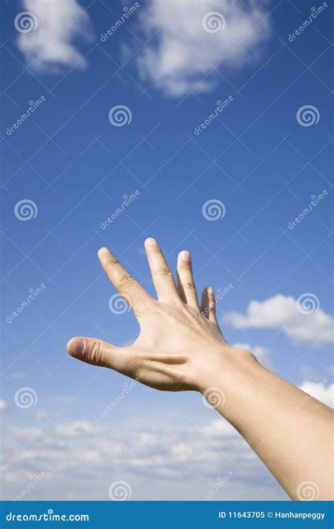 Hand Reaching Up To the Sky Stock Image - Image of vertical ...