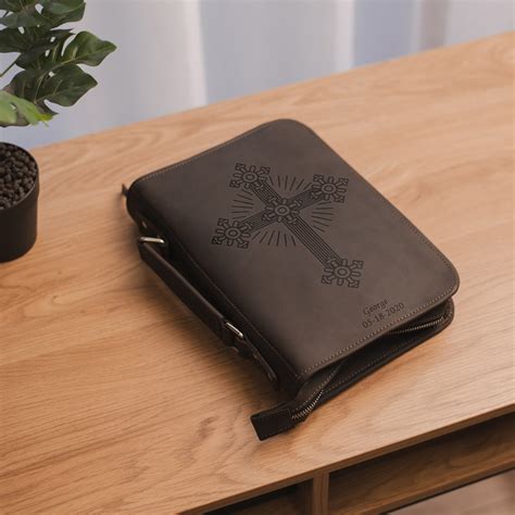 Leather Bible Cover With Zipper, Personalized Bible Case, Bible Cover ...