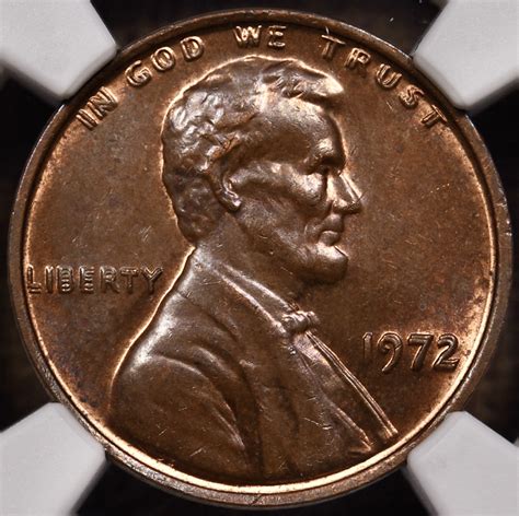 1972 Double Die Obverse Lincoln Cent, NGC MS64 BN CAC - David Kahn Rare ...