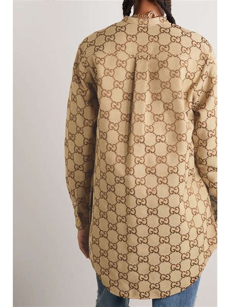 GUCCI Cotton-blend canvas-jacquard shirt | NET-A-PORTER