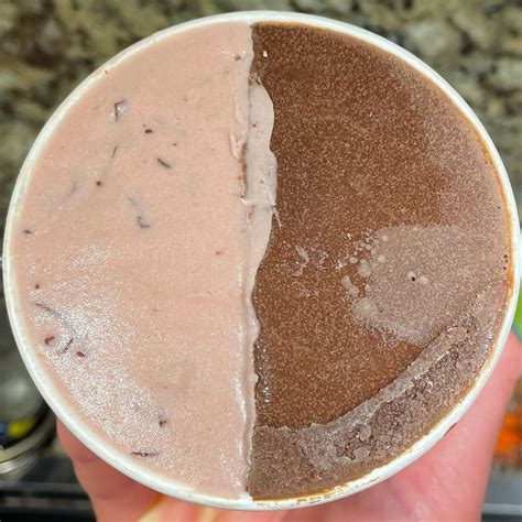 First half and half pint - Blackberry stracciatella and dark chocolate ...