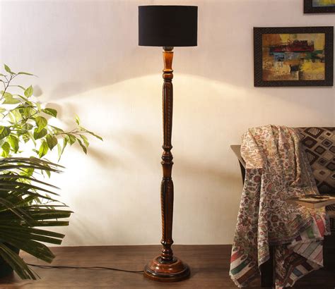 Buy Drum Designer Fashionable Wooden Carving Floor Lamp (Black) at 31% ...