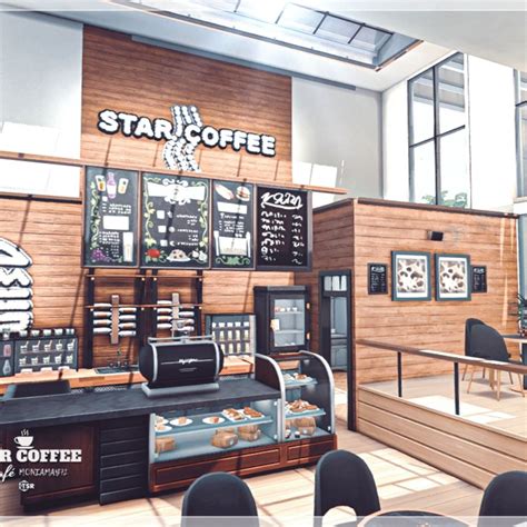 Star Coffee Cafe Restaurant in Sims 4 Community Lot Base Game | Sims 4 ...