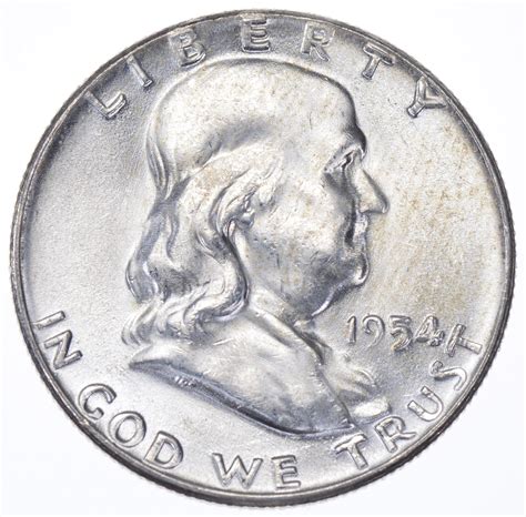 Choice AU+ 1954 Franklin Half Dollar - 90% Silver | Property Room