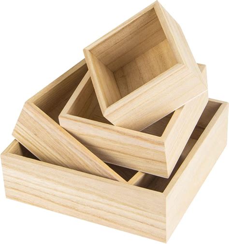 Amazon.com: Voittozege 8-Pack Unfinished Small Wooden Boxes 6 Inch ...