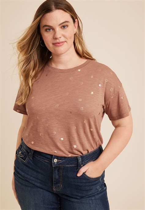 Plus Size 24/7 Dawson Pumpkin Drop Shoulder Tee | maurices