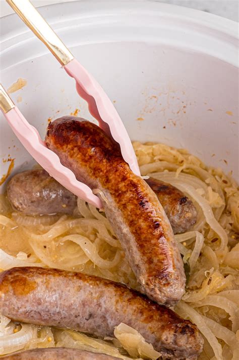 Brats & Sauerkraut - The Magical Slow Cooker