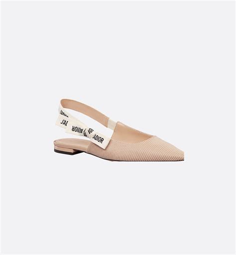 J'Adior Slingback Flat Nude Technical Fabric | DIOR