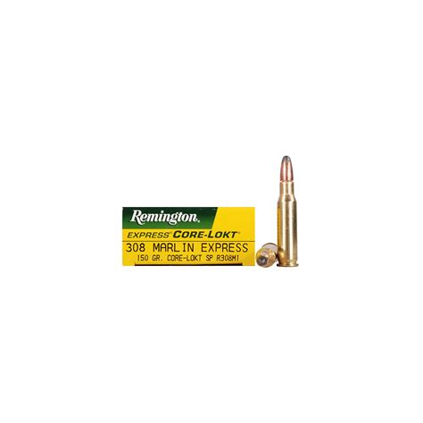 Cartouches Remington calibre 308 Marlin Express 150gr CLSSP