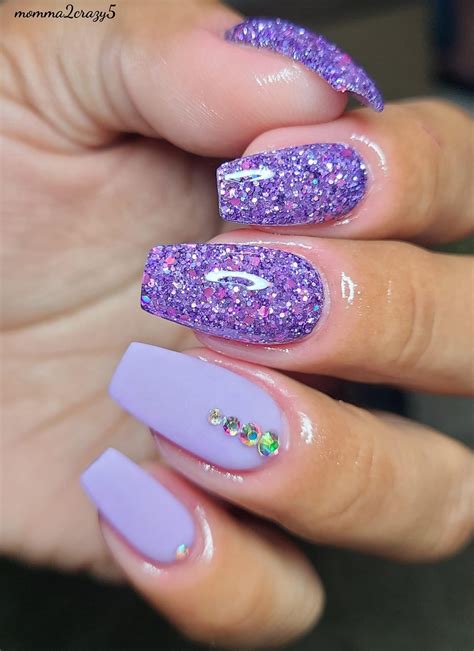Purple nails 💜 | Purple nails, Purple acrylic nails, Purple glitter nails