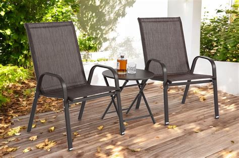 George Oliver 3-piece Patio Set - Folding Outdoor Chairs With ...