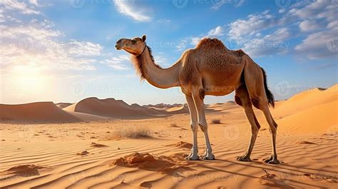 A Camel's Graceful Journey Through the Desert. Generative A 32489293 ...