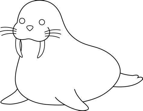 Walrus Clip Art Black And White