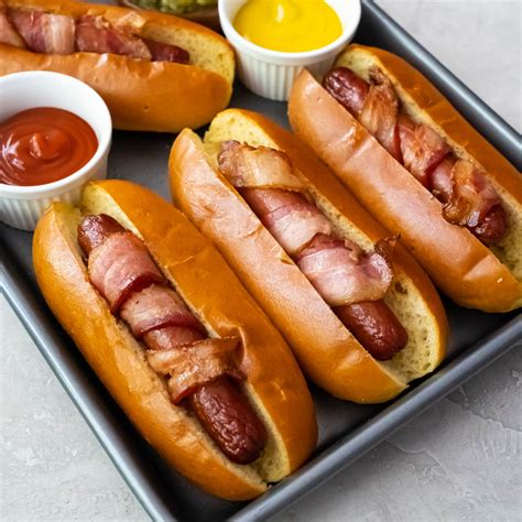 Deep Fried Bacon Wrapped Hot Dogs