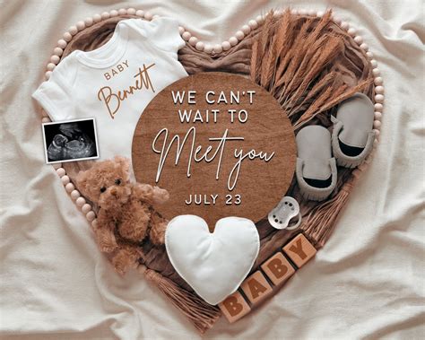 Baby Announcement Digital Neutral, Digital Pregnancy Announcement for ...
