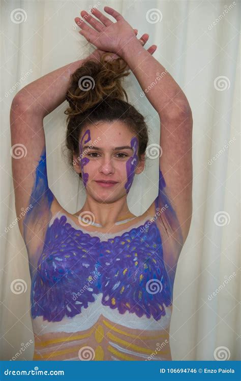 Body Painting Project, Young Woman Colored on the Body Stock Photo - Image of caucasian, bright ...