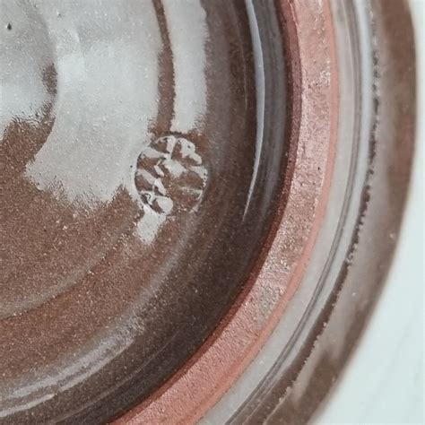 Vintage Studio Pottery Bowl Decorated Flowers Indistinctly Marked ...