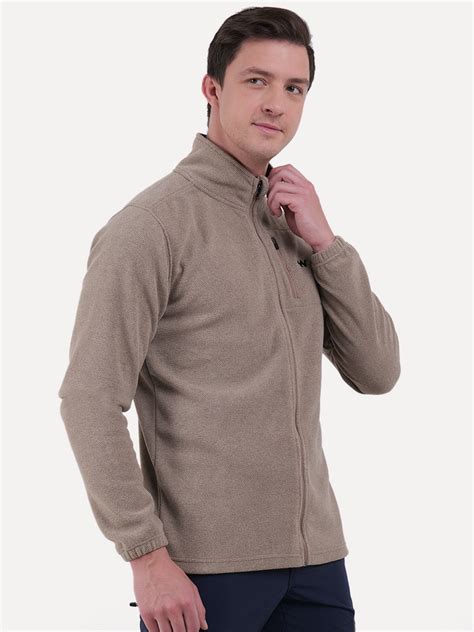 Men Fleece Jacket Brown_Mel