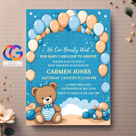 Printable Invitations Baby Shower Boy