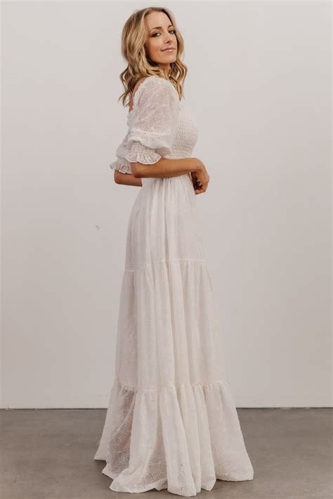Bailey Eyelet Maxi Dress | White | Baltic Born | Boho lace maxi dress ...