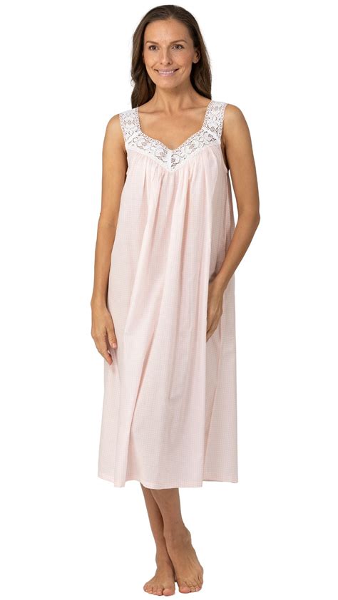 Sleeveless Cotton Night Dress Pink Gingham - Australia – THE NIGHTIE ...