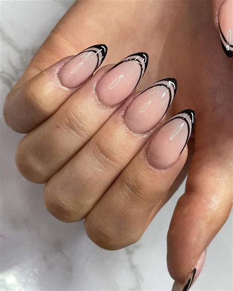 30+ Pretty Ideas For Black French Tip Acrylic Nails - Nail Designs ...