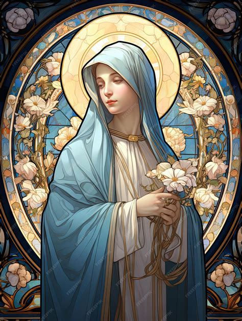 Premium Photo | Beautiful Virgin Mary Our Lady painted style christian ...