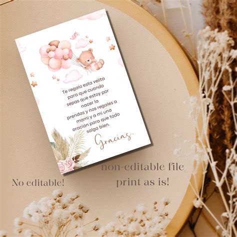 Spanish Baby Shower Favor Card Spanish Candle Favors Favor - Etsy
