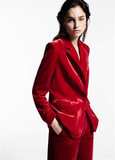 Velvet suit jacket - Women | MANGO Sweden