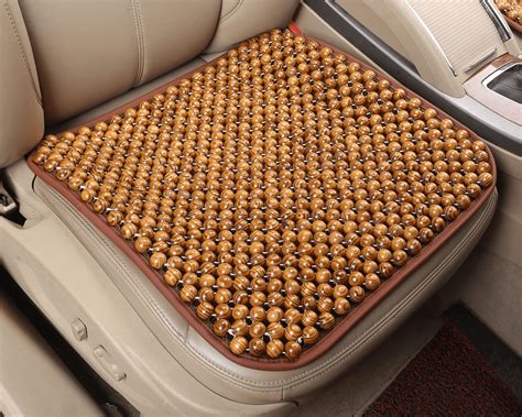 KENNISI Wooden Beaded Car Seat Cushion Massaging Office Chair Seat ...