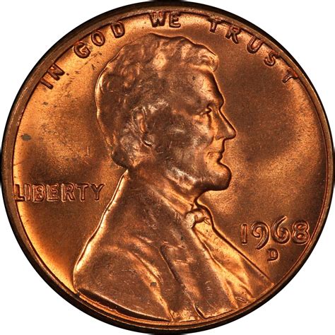 1968 D 1c Ms | Lincoln Cents - Memorial Reverse | Coin