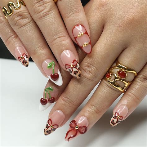 Sweet Cherry | Handmade Press On Nails by lilynailsart.co in 2025 | Lily nails, Sweet cherries ...
