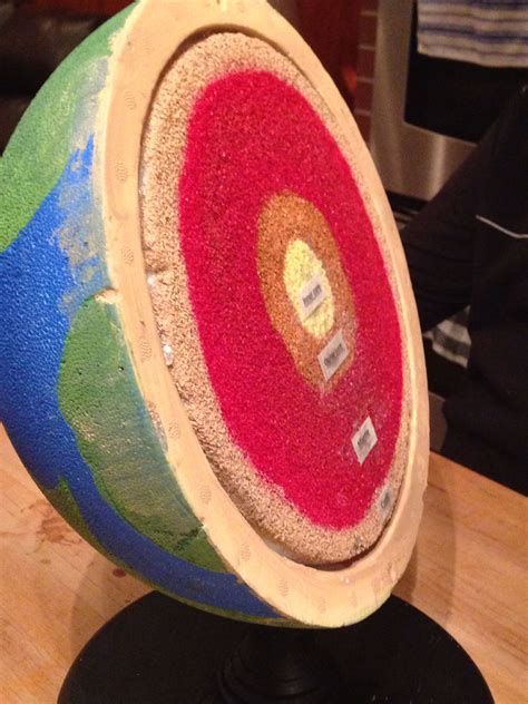 Science Project of the layers of the earth made with styrofoam and ...