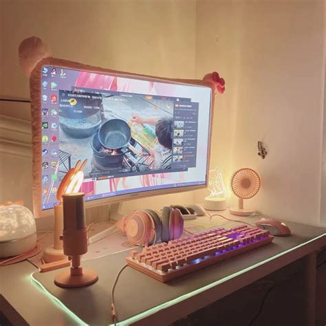 Pink-Cute-Fabric-Computer-Frame-Cover-Monitor-Screen-Dust-Cover-With ...