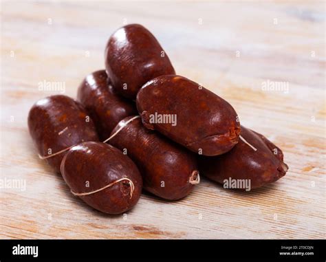 Spanish blood sausage morcilla Stock Photo - Alamy