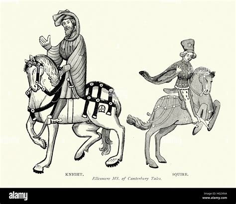 Characters from Geoffrey Chaucer's, Canterbury Tales, Knight and the ...
