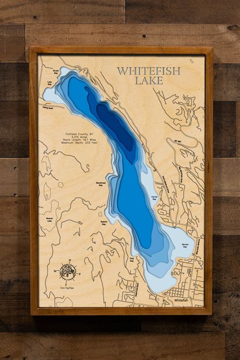 Whitefish Lake in Flathead County, Montana - Horn Dog Maps