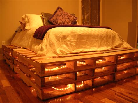 Pallet Twin Bed With Lights