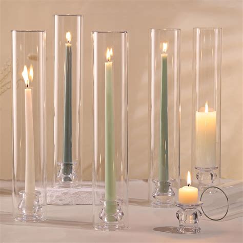 Amazon.com: Volens Hurricane Glass Candle Holders - Set of 6 ...