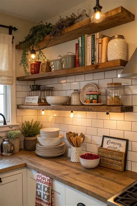 Stylish storage farmhouse kitchen floating shelves – Artofit